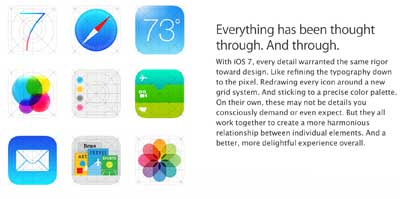 خطأ مقصود؟ iOS 7 ايقونات مختلفة في في موقع ابل وبالاجهزة!