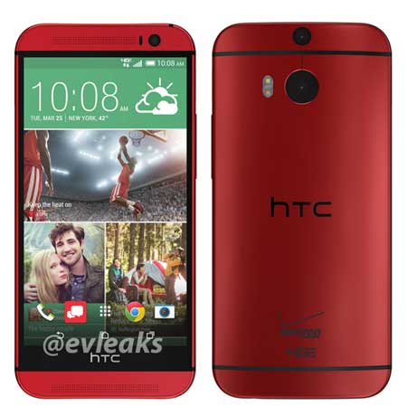 هاتف HTC One M8 باللون الأحمر