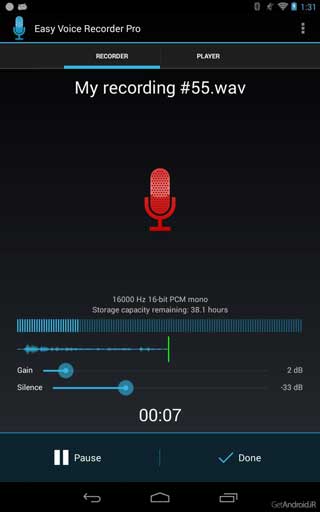 نطبيق Easy Voice Recorder مسجل صوت احترافي