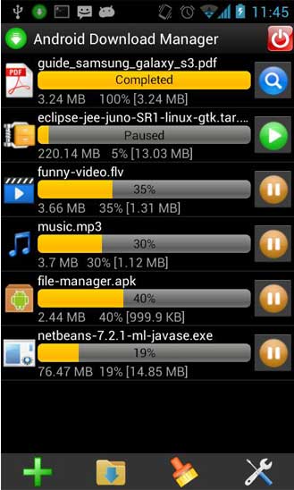 تطبيق Download Manager لتحميل الملفات للاندرويد