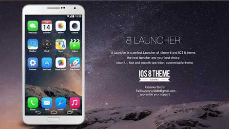 تطبيق 8 Launcher للحصول على لانتشر بتصميم iOS 8