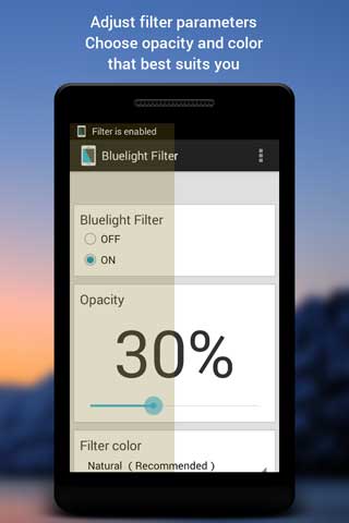تطبيق Bluelight Filter لضبط الألوان وحماية العينان