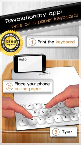تطبيق Paper Keyboard لوحة مفاتيح من الورق