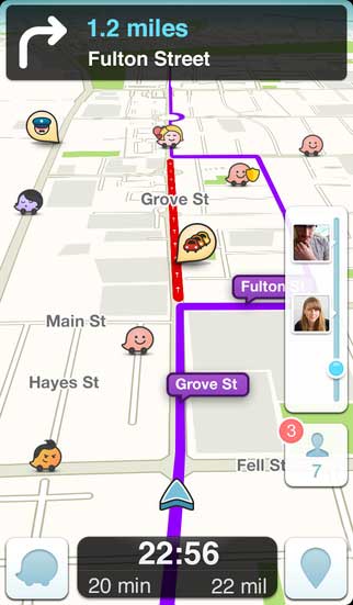تطبيق Waze Social GPS الملاحة والتجول الاجتماعي