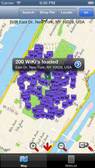تطبيق Wiki to Map لعرض مقالات ويكي بحسب الموقع