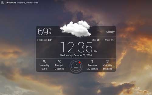 تطبيق Weather Live with Widgets Free لعرض حالة الطقس