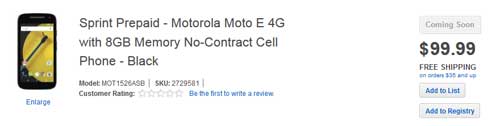 جهاز Moto E في طريقه للبيع على موقع Best Buy