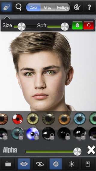 تطبيق Magic Eye Color Effect للتحكم في ألوان العيون