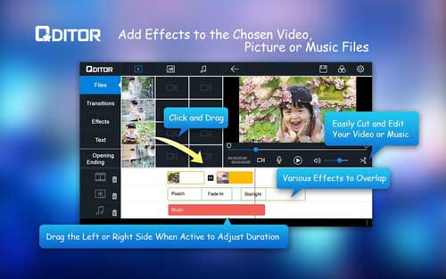 تطبيق Qditor من أفضل تطبيقات تحرير الفيديو للاندرويد