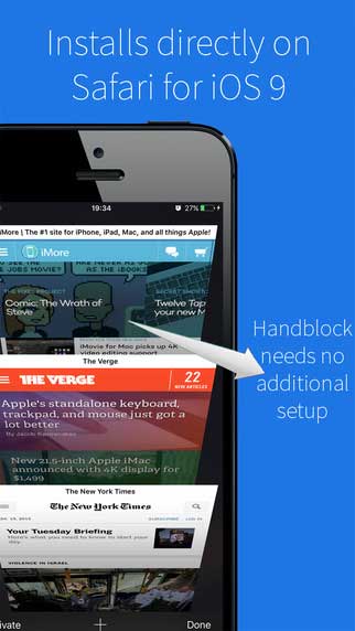 تطبيق Handblock لمنع الإعلانات وتسريع تصفح الانترنت
