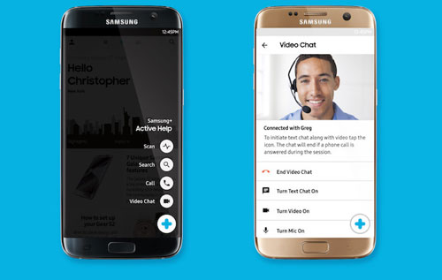 تطبيق Samsung+ للحصول على الدعم الفني من سامسونج