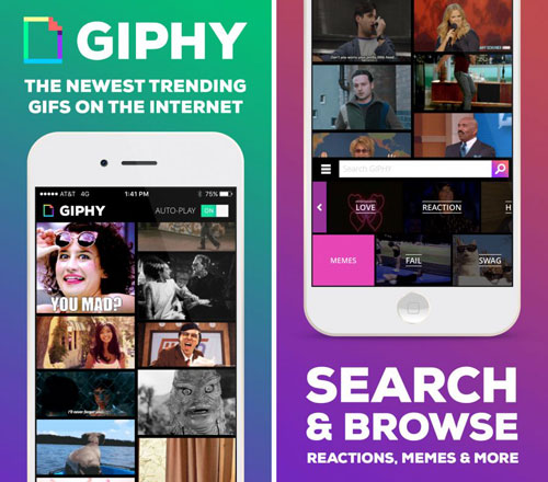 تطبيق GIPHY. All the GIFS للبحث عن الصورك المتحركة