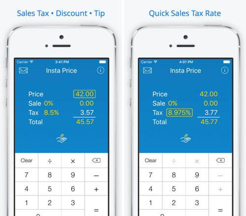 تطبيق Insta Price Sales Tax لحساب الضرائب وغيرها