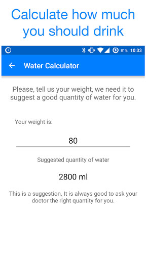 تطبيق Drink Water لمتابعة كمية الماء الواجب عليه شربها