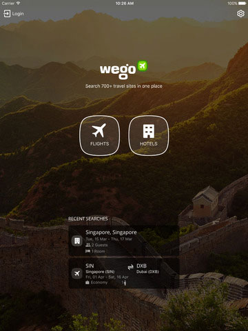 تطبيق Wego الذكي للحصول على حجوزات الطيران والفنادق