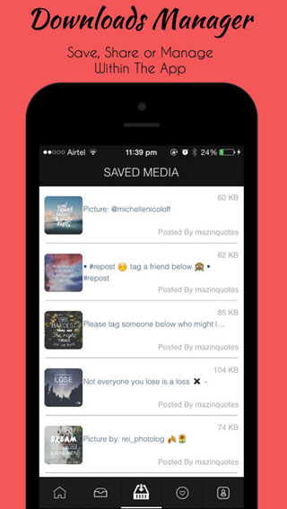 تطبيق IG Saver لتنزيل الصور والفيديو من انستغرام
