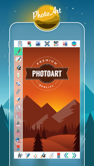 تطبيق PhotoArt لتصميم البطاقات الخاصة والأيقونات والشعارات وغيرها