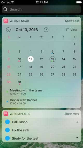 تطبيق Widget Calendar للحصول على ويدجت التقويم