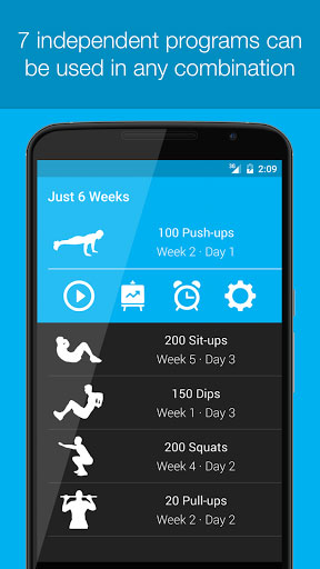 تطبيق Just 6 Weeks Lite دليلك الرياضي لبناء عضلاتك فقط في المنزل