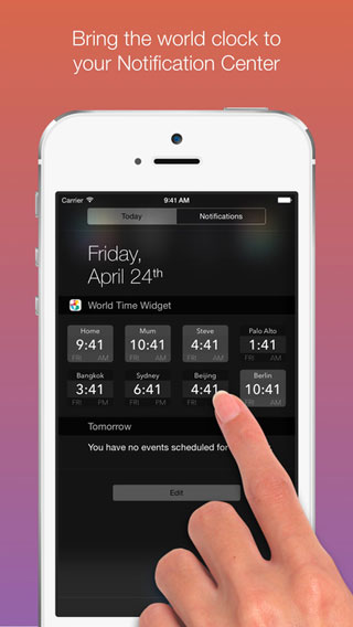 تطبيق World Time Widget لعرض التوقيت العالمي