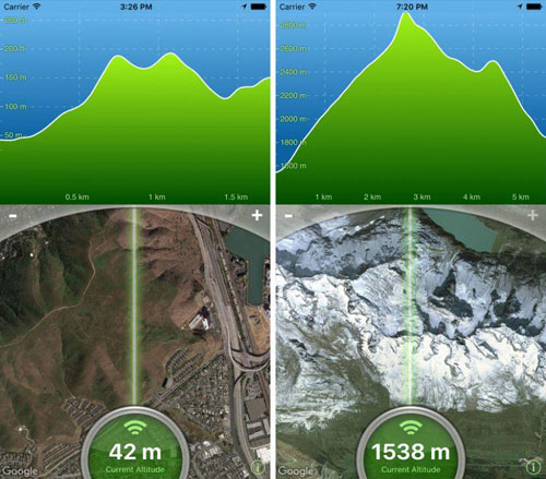 تطبيق Terrain Radar Altimeter لمعرفة طول الجبال