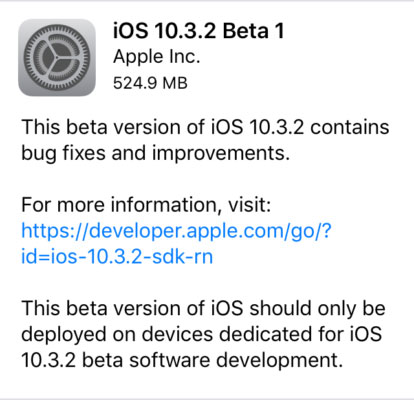 مرة أخرى – آبل تطلق الإصدار iOS 10.3.2 للمطورين – ما هو الجديد ؟