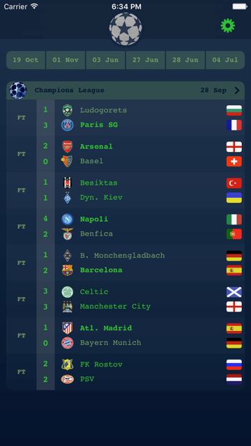 تطبيق Live Results Champions League