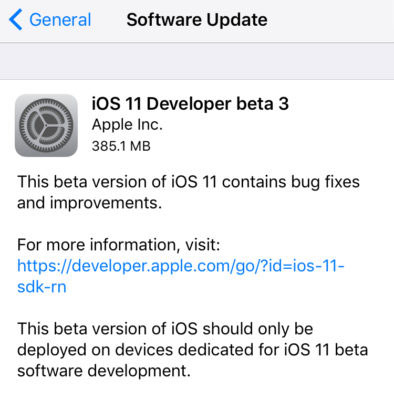آبل تقوم بإطلاق النسخة التجريبية الثالثة من نظام iOS 11 - ما الجديد ؟