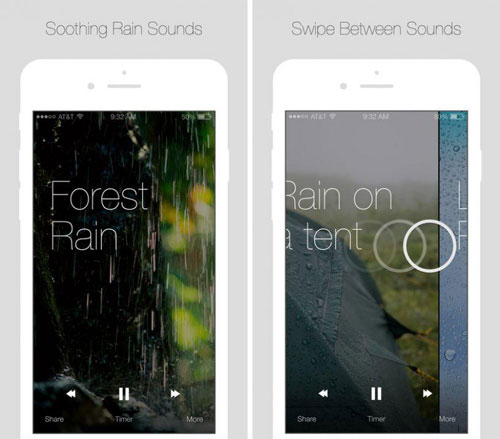 تطبيق Relax Rain أصوات المطر للحصول على راحة