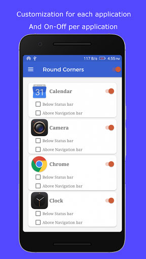 تطبيق Round Corners Lite للتحكم في زوايا عرض الشاشة