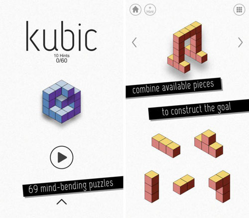 لعبة kubic لتركيب المربعات الهندسية