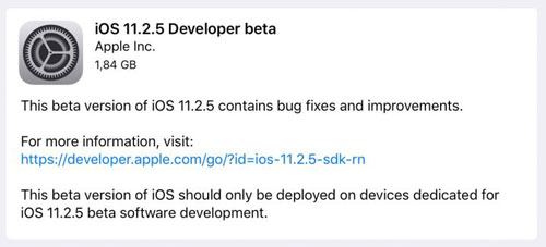 أبل تقوم بإطلاق الإصدار التجريبي iOS 11.2.5 للأيفون والأيباد - ما الجديد ؟