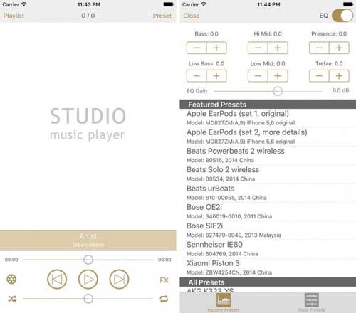تطبيق Studio Music Player لتعديل النسق الصوتي