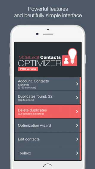 تطبيق Contacts Optimizer Pro للتحكم في جهات الاتصال