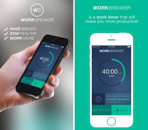 تطبيق WorkBreaker لتنظيم وقت العمل والراحة 