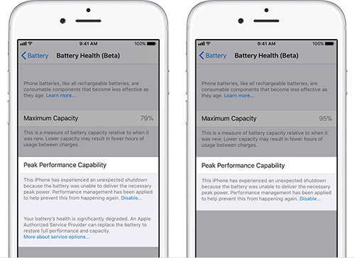 ميزة صحة البطارية في تحديث iOS 11.3