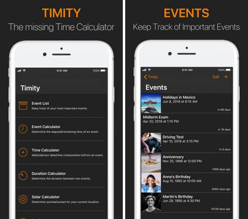 تطبيق Timity لمتابعة توقيت أهم الأحداث