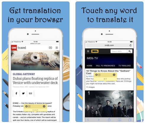 Touch & Translate - مترجم لمتصفح سفاري