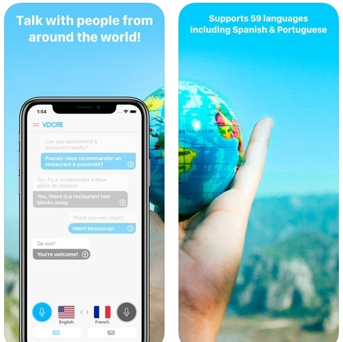 تطبيق Vocre Voice & Text Translator للترجمة الصوتية و النصية