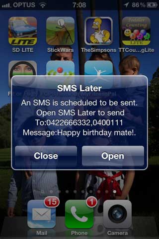 تطبيق SMS Later