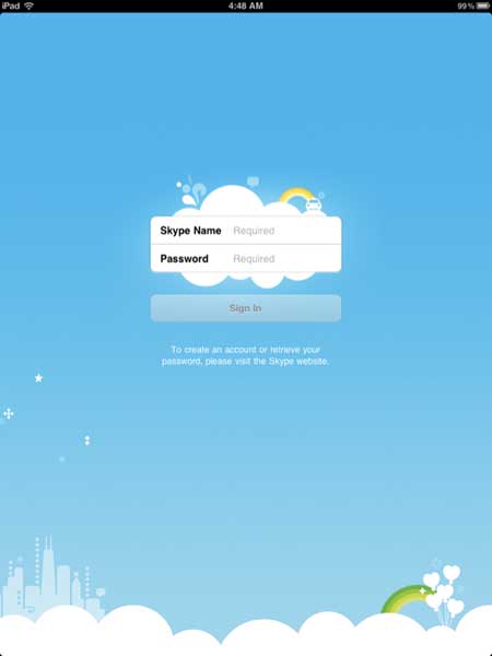 ظهور نسخة من برنامج Skype لجهاز الايباد ظهور نسخة من برنامج Skype لجهاز الايباد