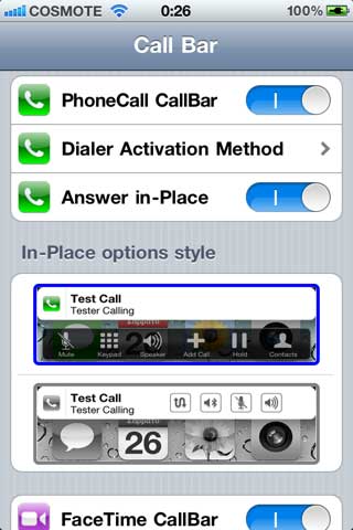 أداة CallBar