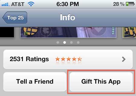 نسخة iOS 6 لا تتيح لك إهداء التطبيقات لآخرين