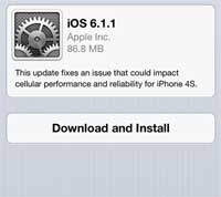 ابل تطلق تحديثا iOS 6.1.1 خصيصا لجهاز الايفون 4 أس