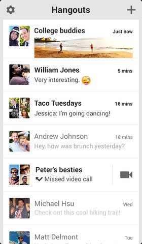تطبيق Hangouts