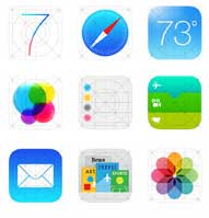 خطأ مقصود؟ iOS 7 ايقونات مختلفة في في موقع ابل وبالاجهزة!