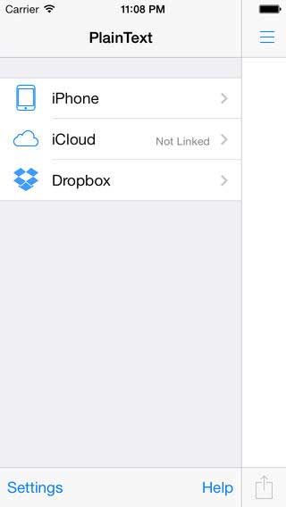 تطبيق PlainText 2 - Dropbox text editing
