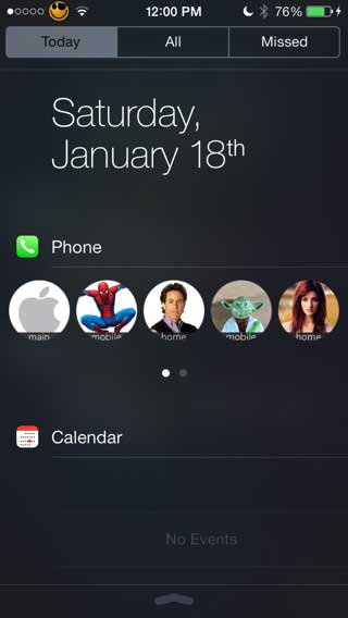 أداة Favorite Contacts 7 for Notification Center