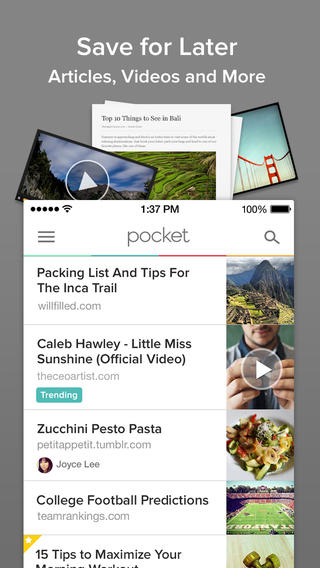 تطبيق Pocket - للاحتفاظ بصفحات الإنترنت المفضلة !