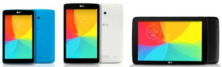 لوحيات LG G Pad 7.0, 8.0, 10.1